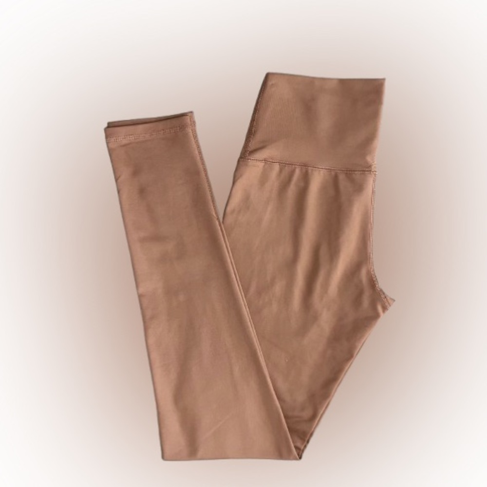 Aerie High Waisted Leggings Golden Honey Color Sz M L Medium Long Shiny